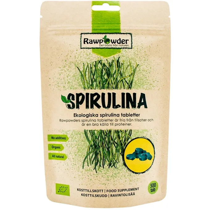 Rawpowder Spirulina 300 tabletter Rawpowder