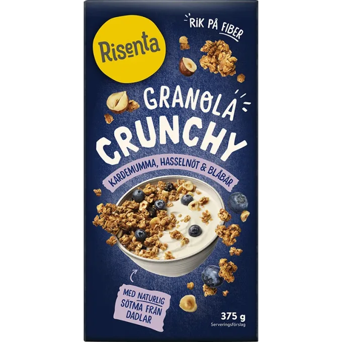Risenta Granola Kardemumma Hasselnöt Blåbär 375 g Risenta