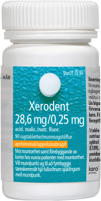 Xerodent sugtablett 28,6 mg/0,25 mg 90 st Xerodent