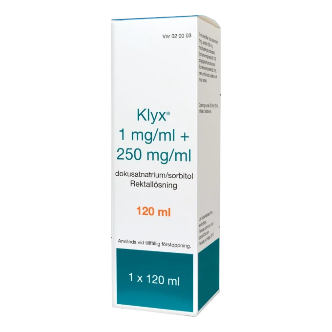 Klyx rektallösning 1 mg/ml + 250 mg/ml 120 ml Klyx