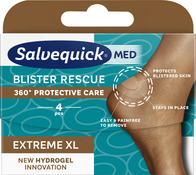 Salvequick MED Blister Rescue Extreme XL skoskavsplåster 4 st Salvequick