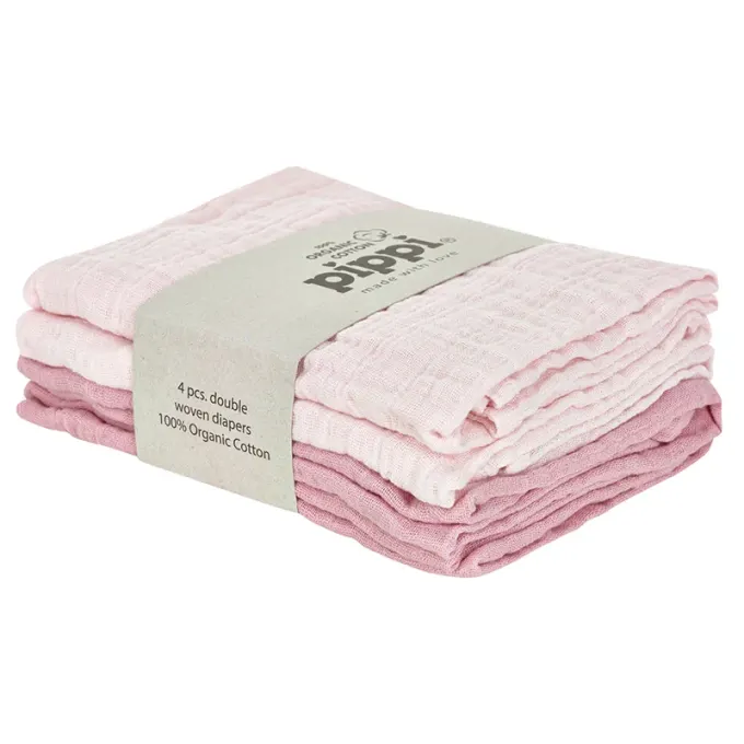 Pippi Organic Cloth Muslin Shrinking Violet 4-pack Pippi
