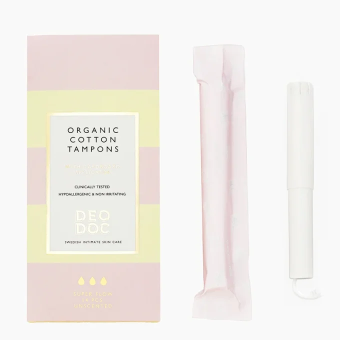 DeoDoc Ekologisk Bomullstampong Super med Applikator 14 st DeoDoc