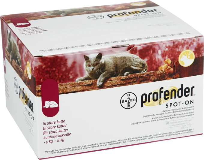 Profender Spot-on, lösning 96mg/24mg Pipetter i blisterförpackning, 40st (40x1,12ml) 