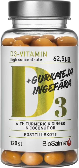 BioSalma D3 62,5 µg + Gurkmeja Ingefära 120 st kapslar BioSalma