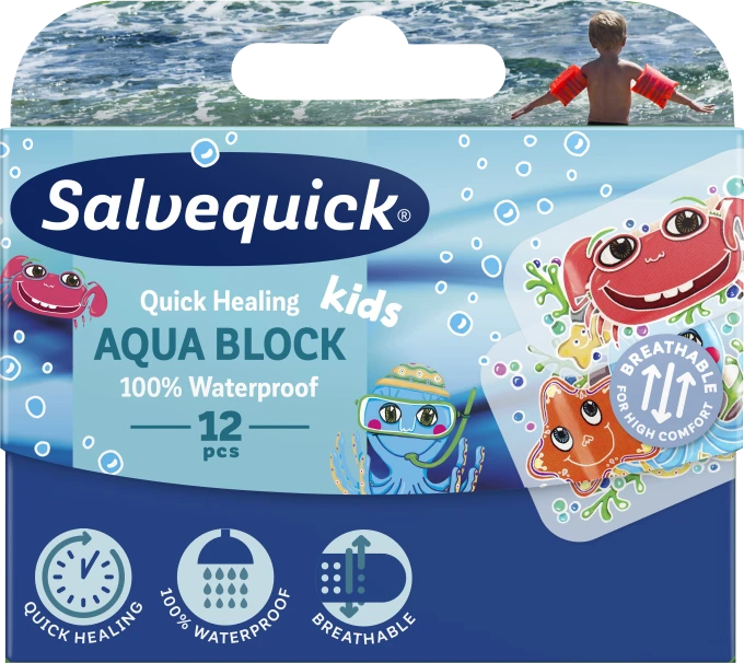 Salvequick Aqua Block Kids 12 st Salvequick
