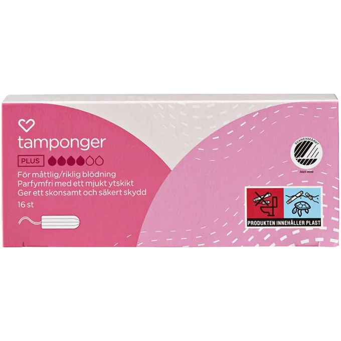 Hjärtats tamponger Plus 16st Hjärtats