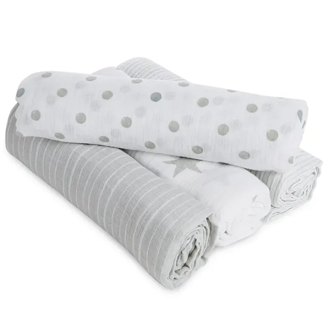 Aden+Anais Muslinfilt 112 x 112 cm Dusty Grey 4-pack Aden+Anais