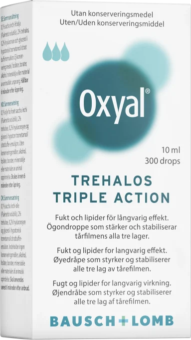 Oxyal Trehalos Triple Action Ögondroppar 10 ml Oxyal