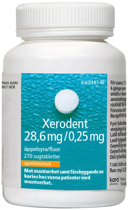 Xerodent sugtablett 28,6 mg/0,25 mg 270 st Xerodent