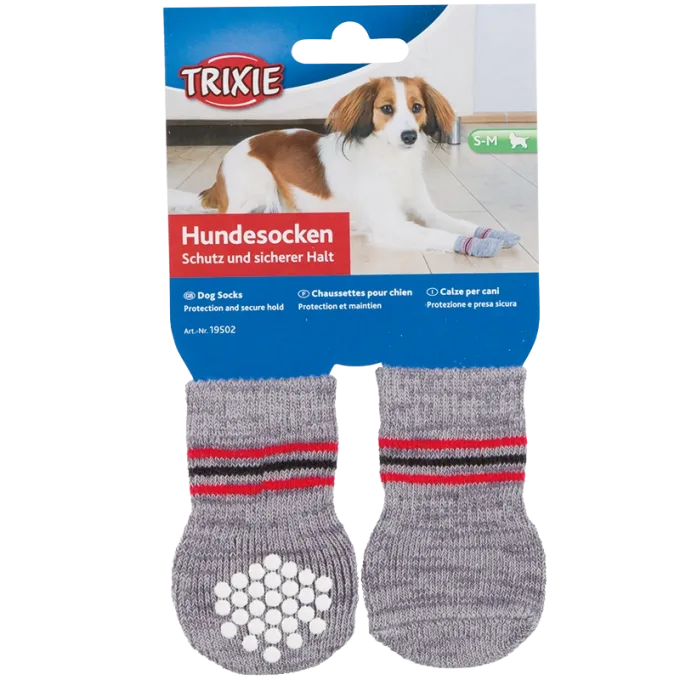 Trixie Hundsock 2-pack Non-slip Grå XXS-XS Trixie