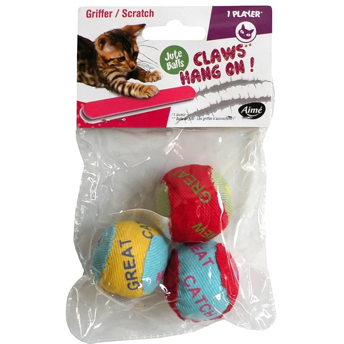 Aimé Kattleksak Juteboll 3-pack Aimé