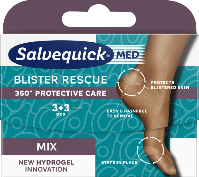Salvequick MED Blister Rescue Mix skoskavsplåster 6 st Salvequick
