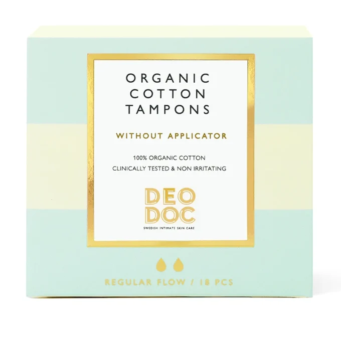 DeoDoc Ekologisk Bomullstampong Normal utan Applikator 18 st DeoDoc