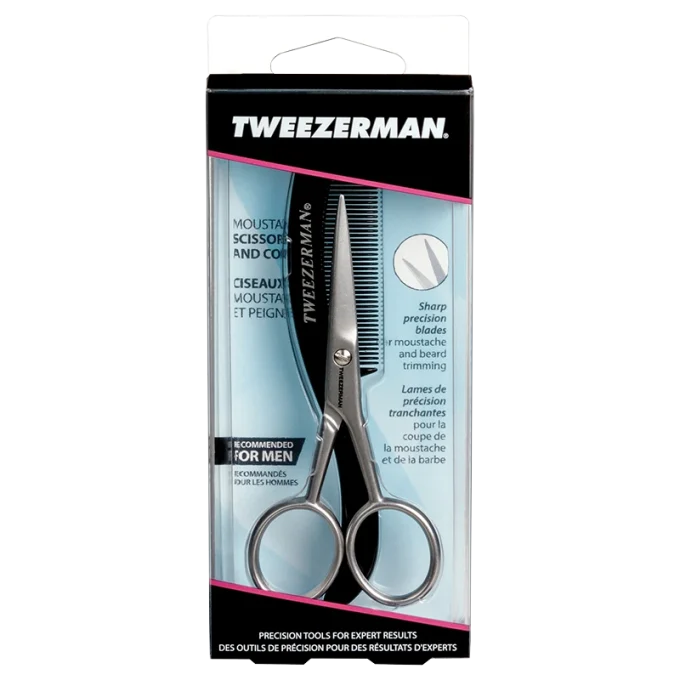 Tweezerman Moustache Scissors With Comb Tweezerman