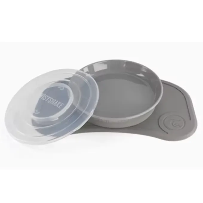 Twistshake Click-Mat Mini + Plate Pastel Grey Twistshake