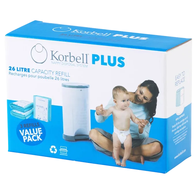 Korbell PLUS Refill till Blöjhink 26 liter 3-pack Korbell