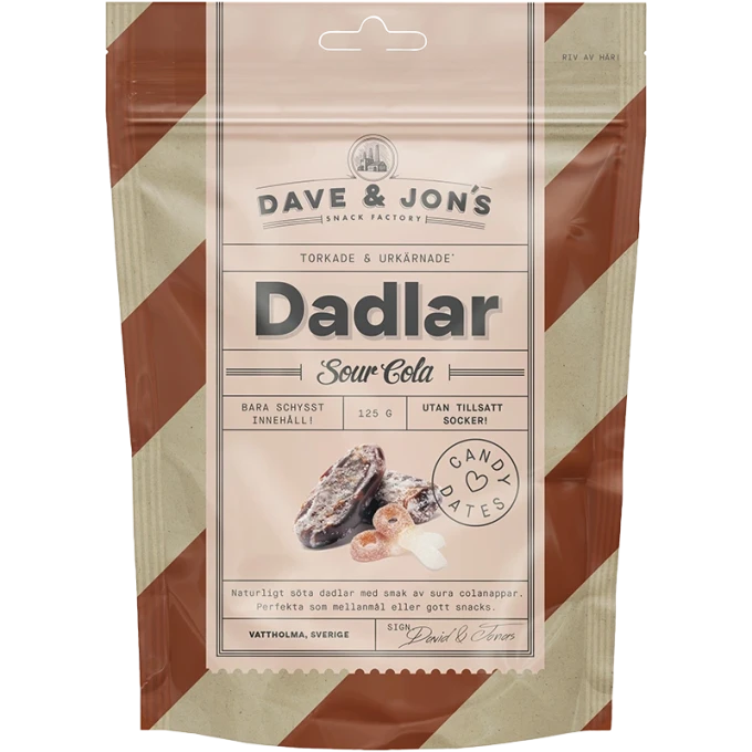 Dave & Jon's Dadlar Sour Cola 125 g Dave & Jons