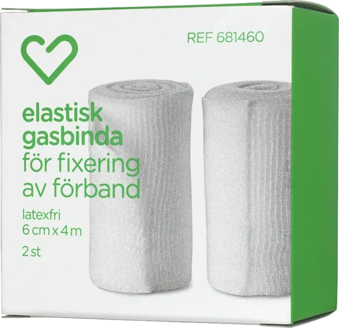 Hjärtats elastiska gasbinda 6 cm x 4 m 2 st Hjärtats