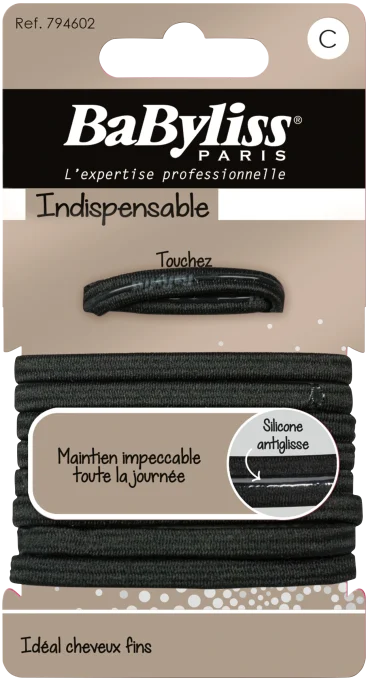 BaByliss Svart hårsnodd Anti-Glid 9 st BaByliss