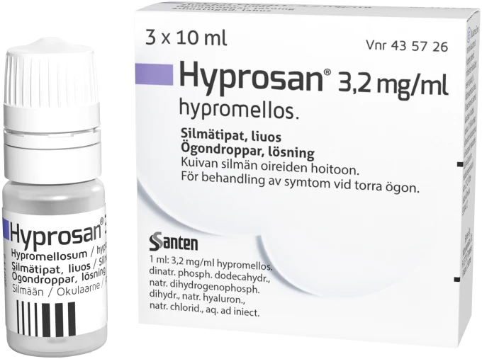 Hyprosan ögondroppar lösning 3,2 mg/ml 3x10 ml Hyprosan