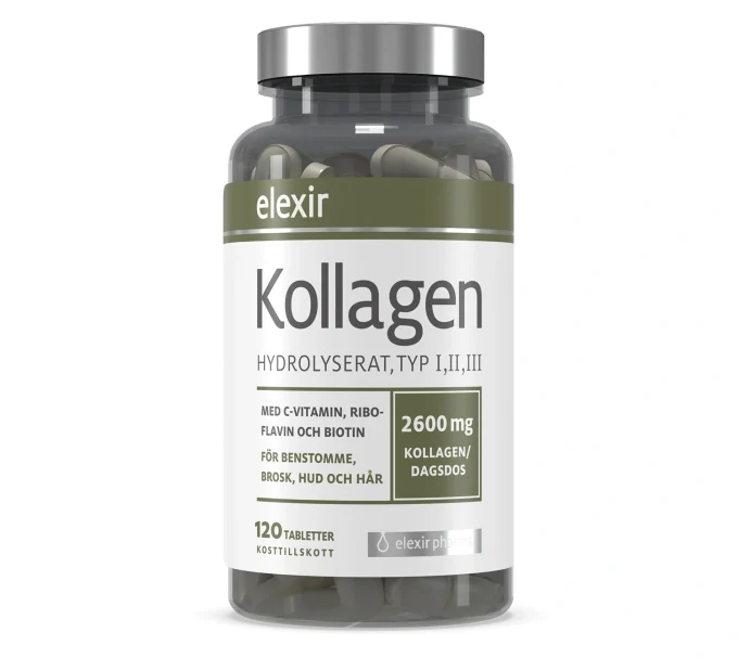 Elexir Kollagen Hydrolyserat 120 tabletter Elexir Pharma