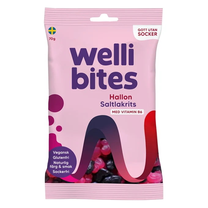 Wellibites Hallon & Saltlakrits 70 g Wellibites