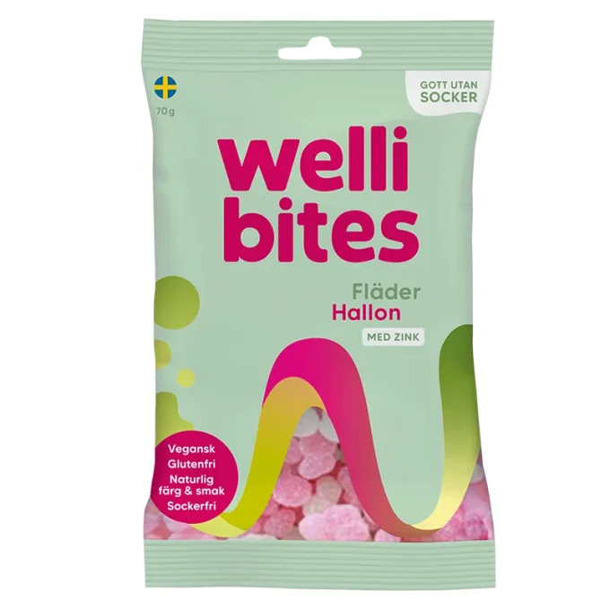 Wellibites Fläder & Hallon 70 g Wellibites