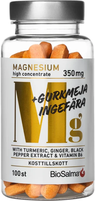 BioSalma Magnesium 350 mg + Gurkmeja Ingefära 100 st kapslar BioSalma
