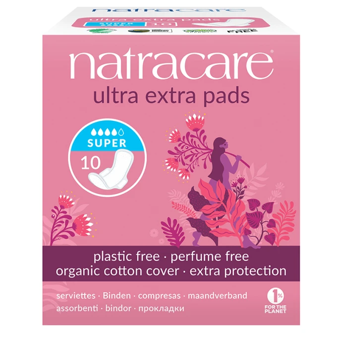 Natracare Binda Ultra Extra Super med Vingar 10 st Natracare