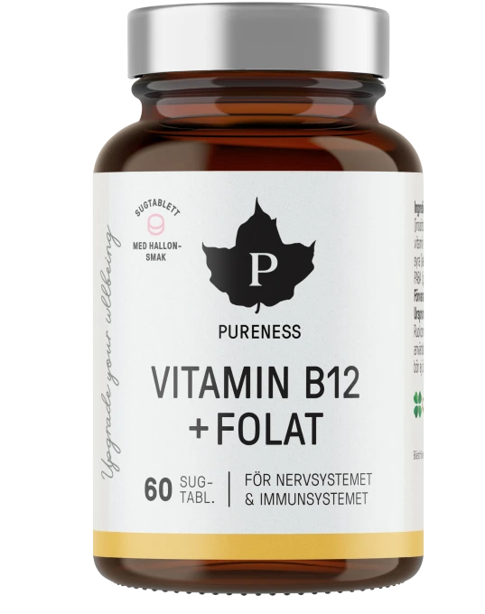 Pureness Vitamin B12 + Folat Hallon 60 kapslar Pureness