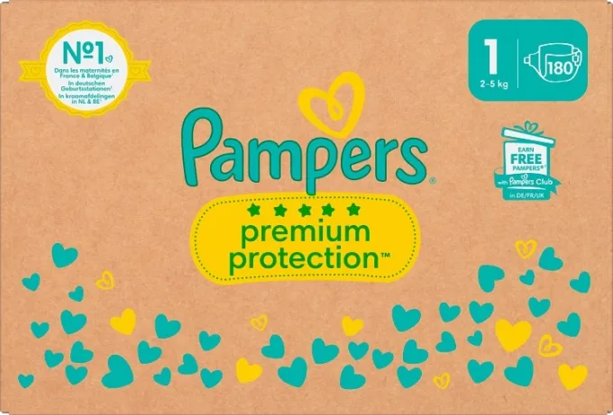 Pampers Premium Protection S1 2-5kg 180st Pampers