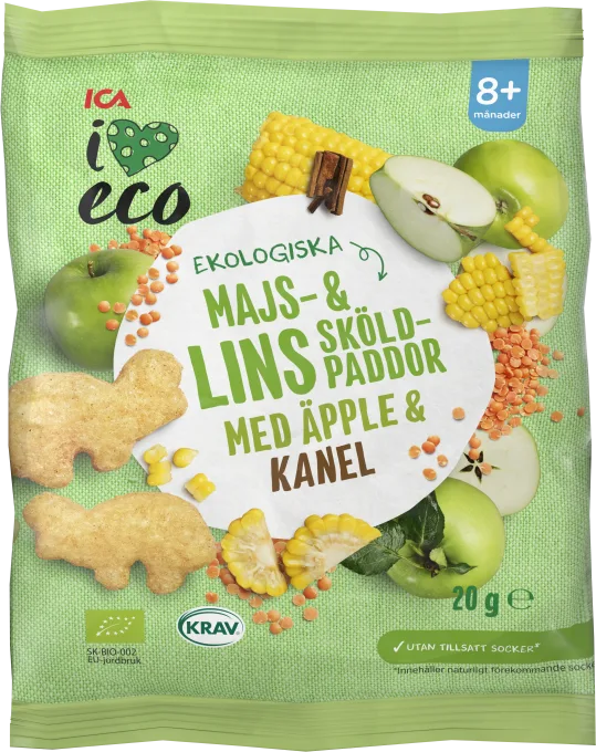 ICA I Love Eco Majs & Linssköldpaddor 20 g ICA I Love Eco