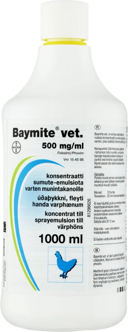 Baymite vet Koncentrat till spray, emulsion 500mg/ml Plastflaska, 1000ml 