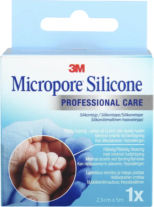 Micropore Silicone silikontejp 2,5 cm x 5 m 1 st Micropore