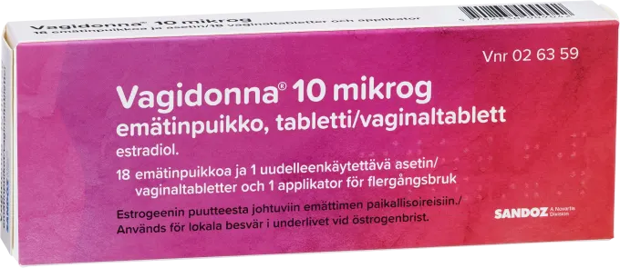 Vagidonna vaginaltablett 10 mikrog 18 st Vagidonna