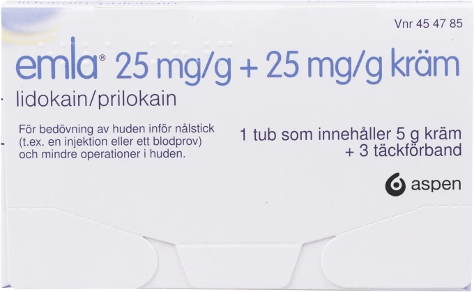 Emla kräm tub 25 mg/g+25 mg/g 5 g Emla