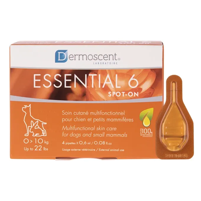 Dermoscent Essential 6® Spot-on för hundar och smådjur 0-10 kg 4 x 0,6 ml Dermoscent