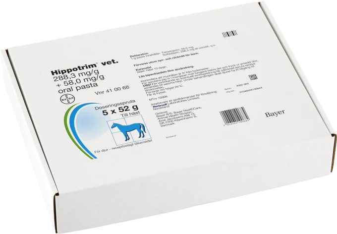 Hippotrim® vet. Oral pasta 288,3mg/g+58,0mg/g Plastsprutor 5x52g 