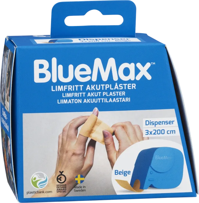 BlueMax-II Dispenser Limfritt Akutplåster 3cmx200cm 1st BlueMax