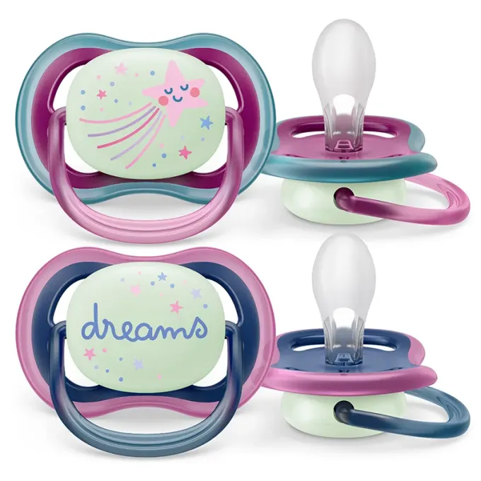 Philips Avent Ultra Air Nattnapp 6-18 månader blå/lila 2-pack Philips Avent