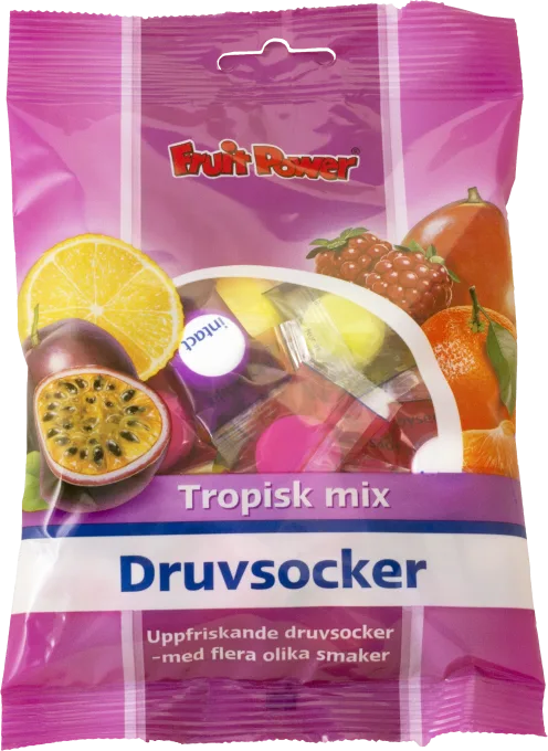 FruitPower Druvsocker Tropisk Mix Tablett 75 g FruitPower