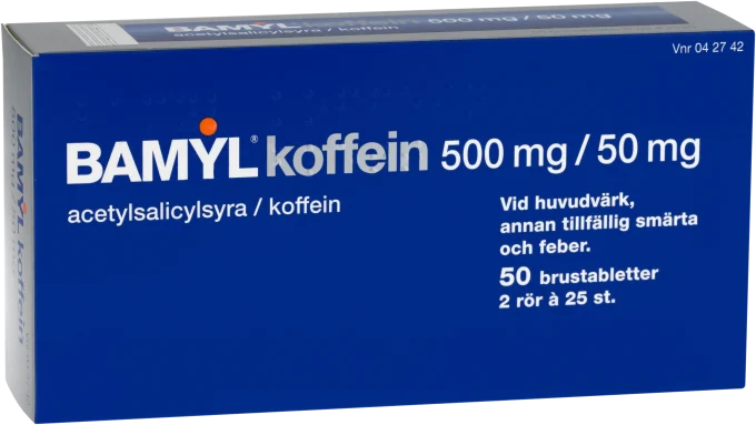 Bamyl koffein brustablett 500 mg/50 mg 2 x 25 st Bamyl