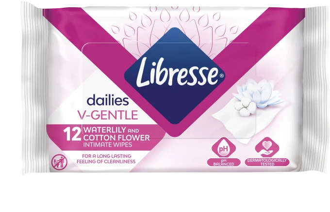 Libresse Dailies V-gentle intimservetter Näckros & Bomullsblomma 12-pack Libresse