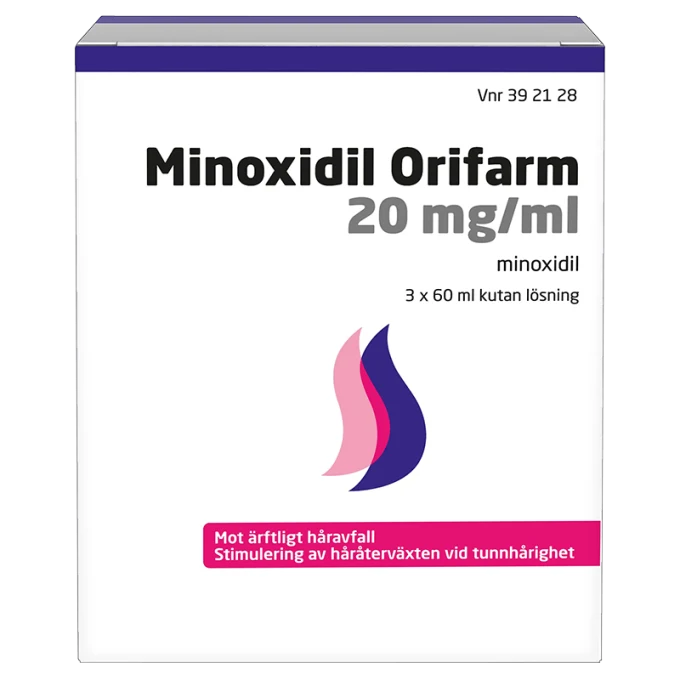 Minoxidil Orifarm kutan lösning 20 mg/ml 3x60 ml Orifarm