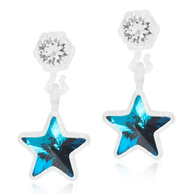 Blomdahl Örhängen Pendant Star Crystal/Aquamarine Blomdahl