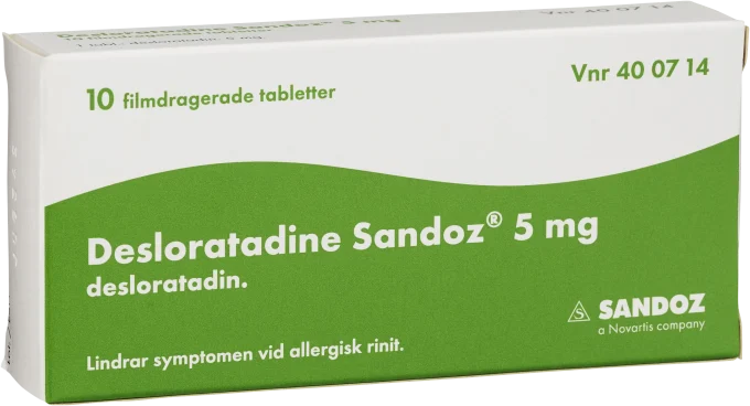 Desloratadine Sandoz filmdragerad tablett 5 mg 10 st Sandoz