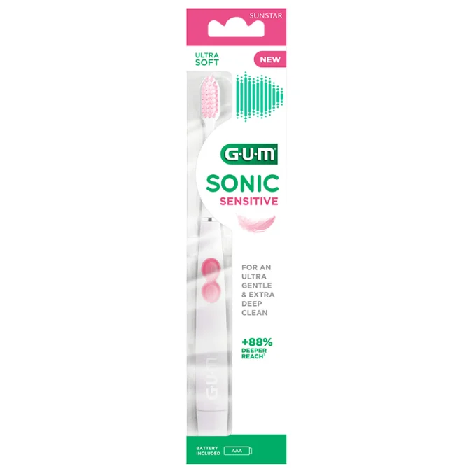 GUM SONIC SENSITIVE Batteritandborste Gum