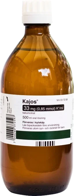 Kajos® Oral lösning 33mg(0,85mmol)K+/ml Flaska, 500ml 