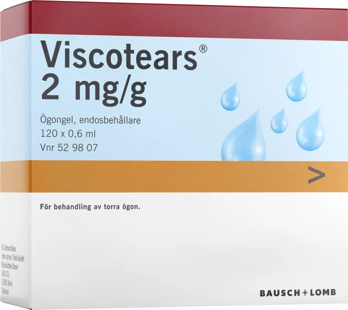 Viscotears ögongel i endosbehållare 2 mg/g 120x0,6 ml Viscotears
